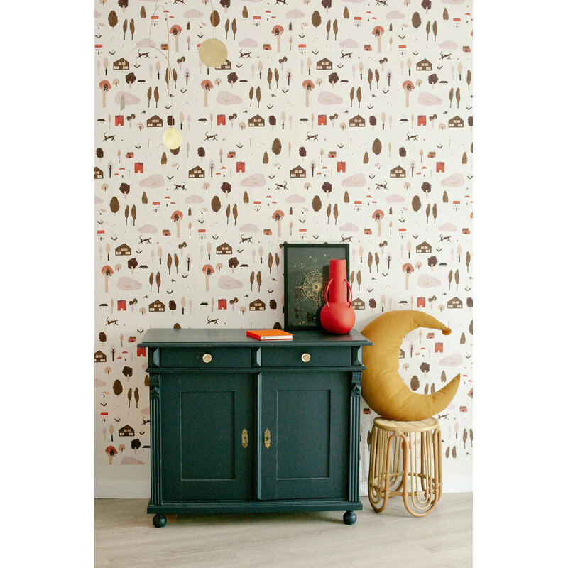 Meet Me at the Wall-collectie Behang Village Sand - Lotte Dirks