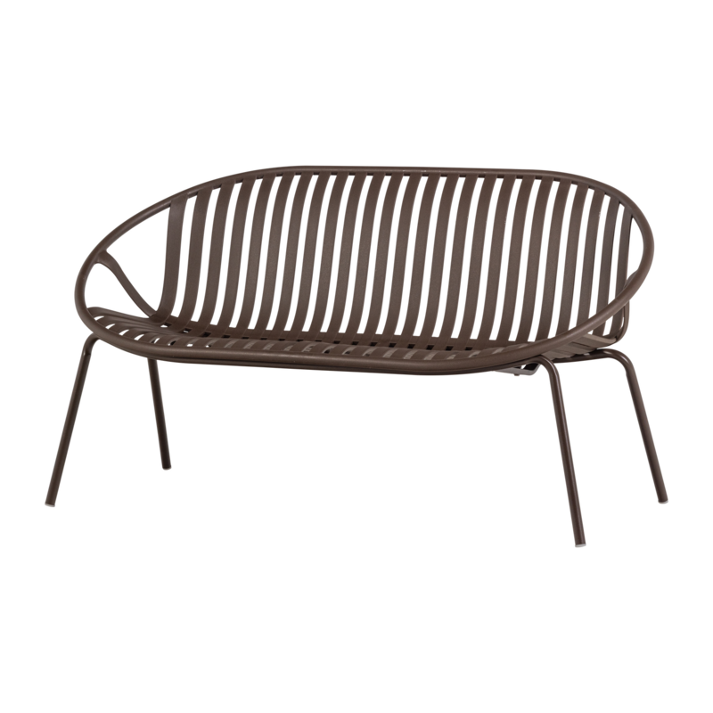 WOOOD-collectie Bruce Garden 2-Seater Bench PP/Metal Purple/Brown