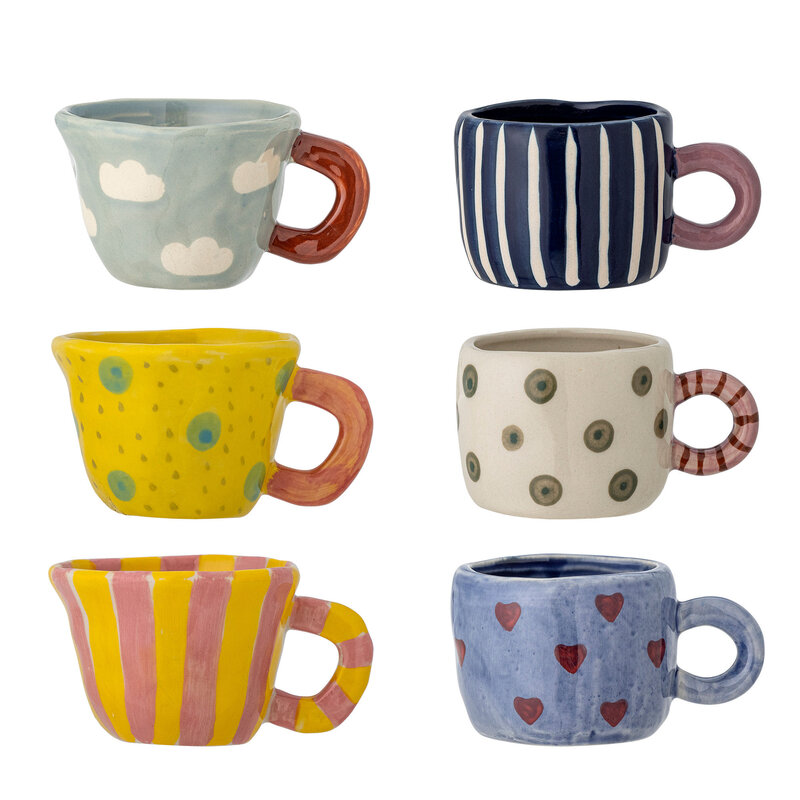 Bloomingville-collectie Nini Beker Multipack multicolour aardewerk