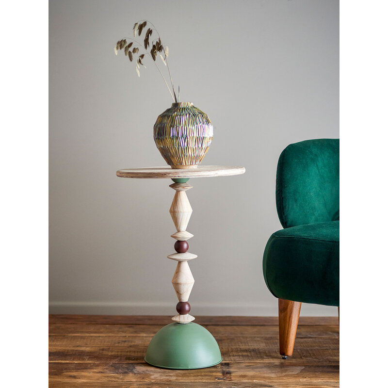 Bloomingville-collectie Mannelli bijzettafel groen vurenhout