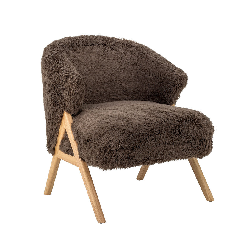 Bloomingville-collectie Camino Lounge Chair, Brown, FSC®100%, Rubberwood