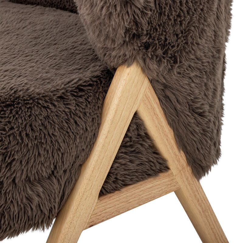 Bloomingville-collectie Camino Lounge Chair, Brown, FSC®100%, Rubberwood