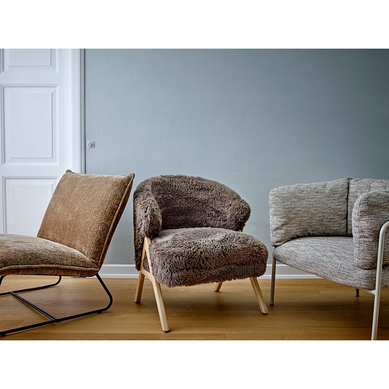 Bloomingville-collectie Camino Lounge Chair, Brown, FSC®100%, Rubberwood