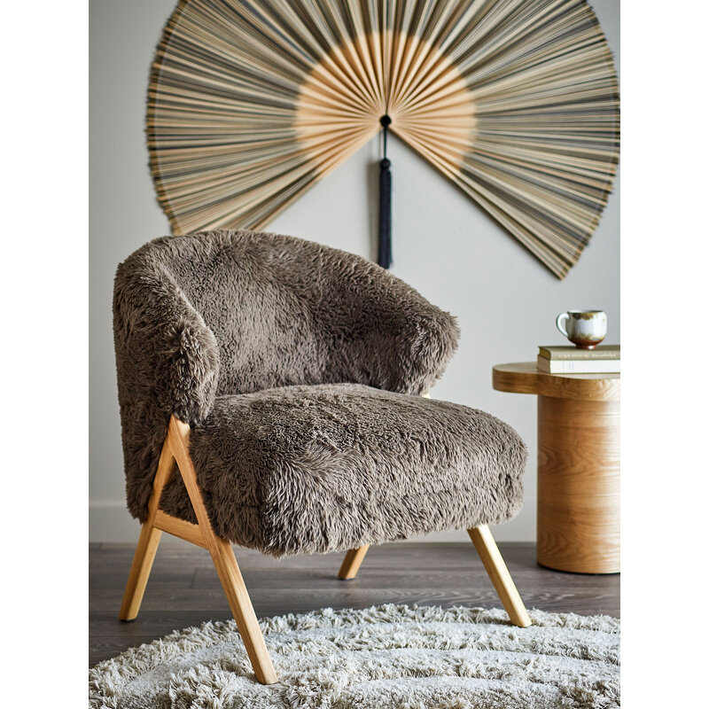Bloomingville-collectie Camino Lounge Chair, Brown, FSC®100%, Rubberwood