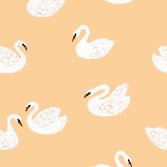 Meet Me at the Wall Kinderbehang Swans - Buttercup - Joelle Wehkamp