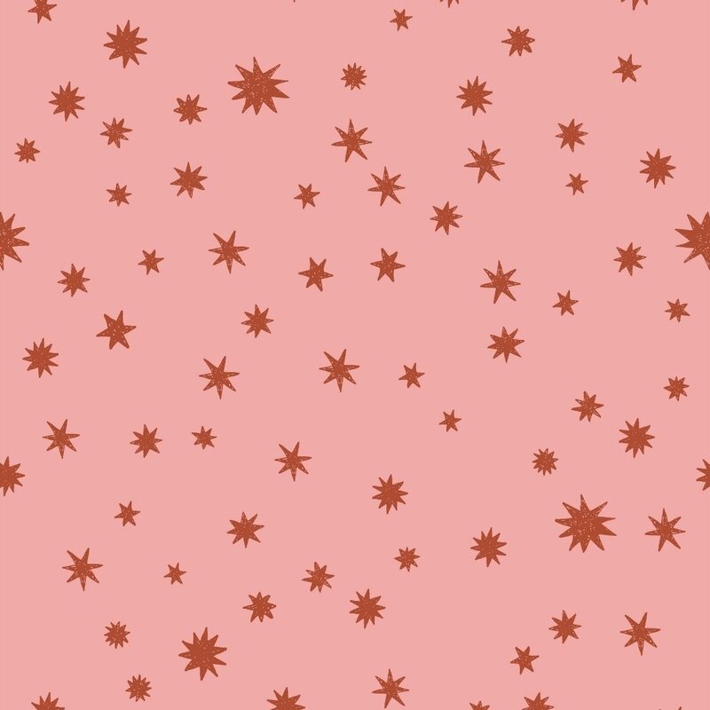 Meet Me at the Wall-collectie Kinderbehang Meet me at the Wall - Starry Night - Pink - Joëlle Wehkamp