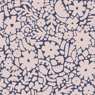 Meet Me at the Wall Behang  Flowerfield Blue - Naturel Noord