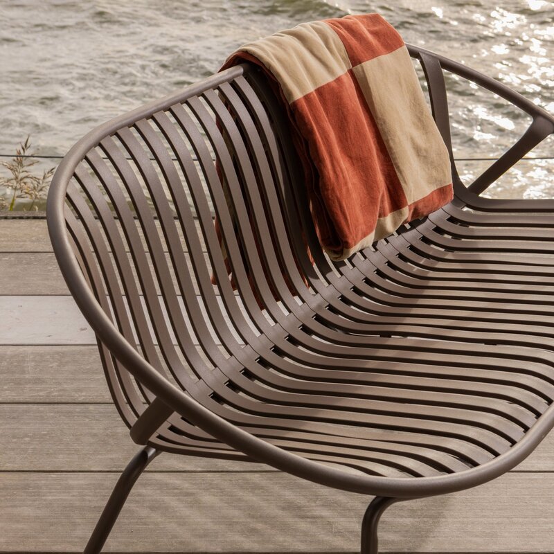 WOOOD-collectie Bruce Garden 2-Seater Bench PP/Metal Purple/Brown