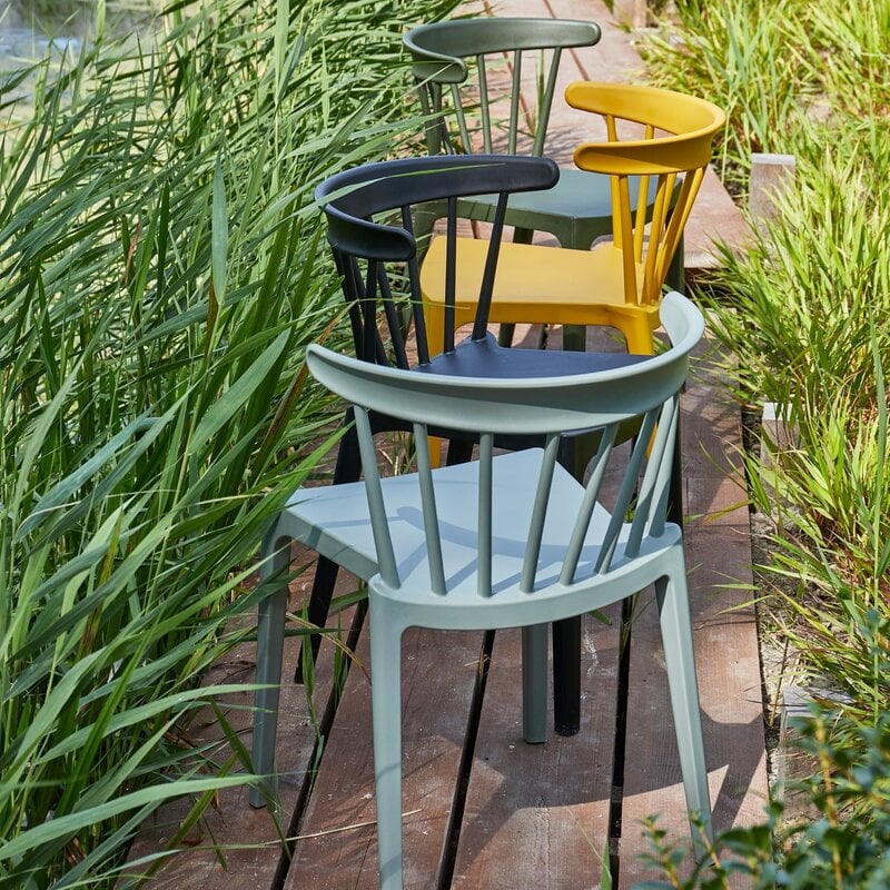 WOOOD-collectie Bliss Tuinstoel Met Spijlen Kunststof Army Groen (Set Of 2)