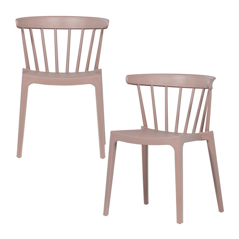 WOOOD-collectie Bliss Garden Chair with Spindles Plastic Salmon Pink (Set of 2)