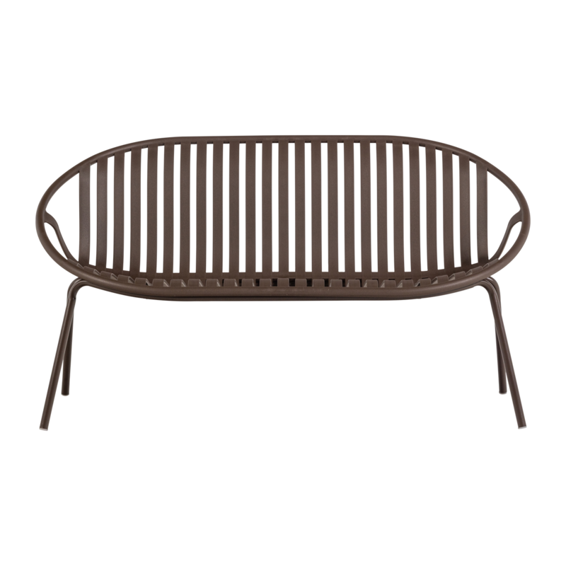 WOOOD-collectie Bruce Garden 2-Seater Bench PP/Metal Purple/Brown
