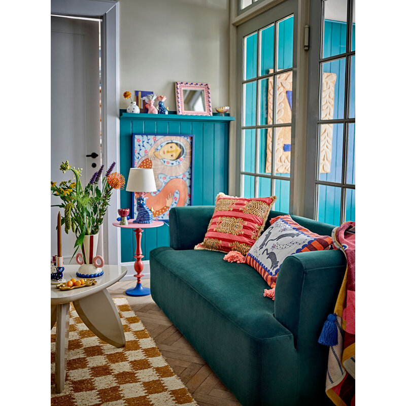 Bloomingville-collectie Floriesta Illustratie met Lijst Multicolor Vurenhout