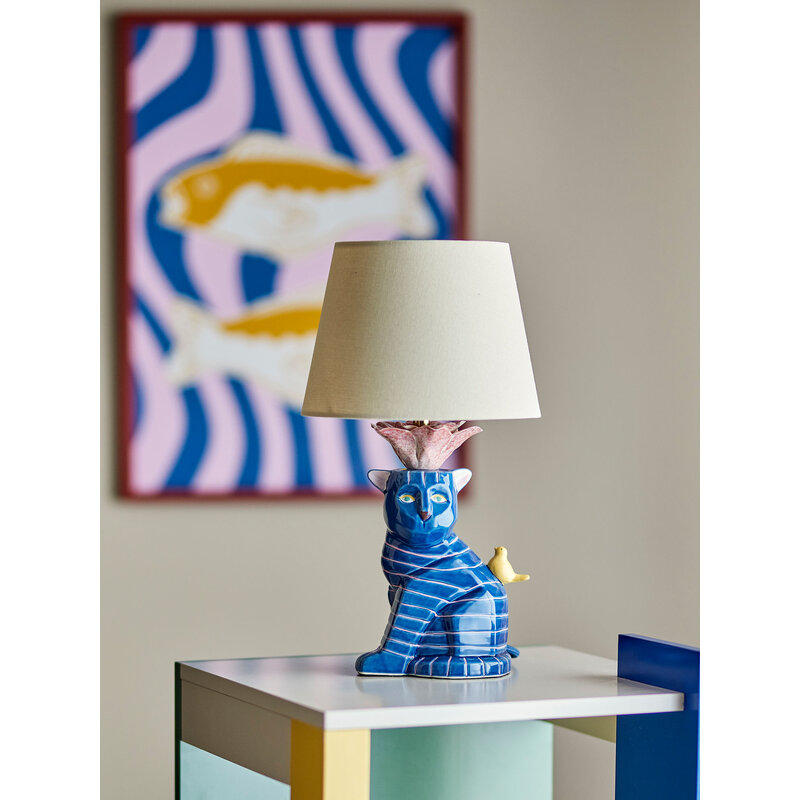 Bloomingville-collectie Eri Table lamp, Blue, Stoneware