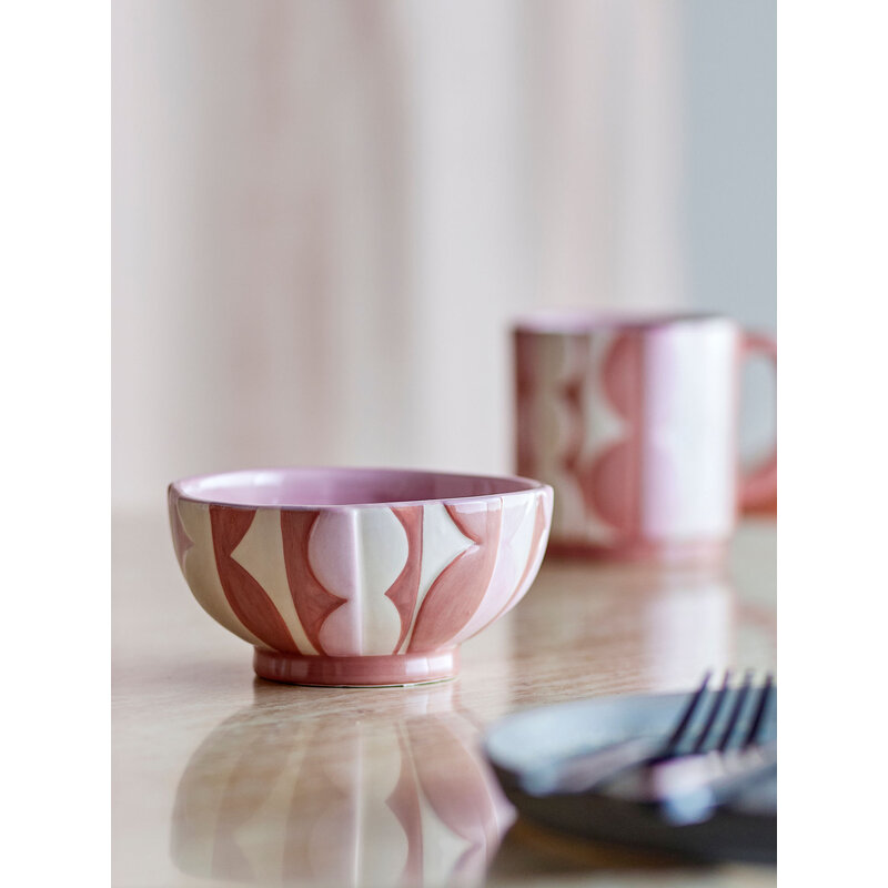 Bloomingville-collectie Saul Kom Roze aardewerk