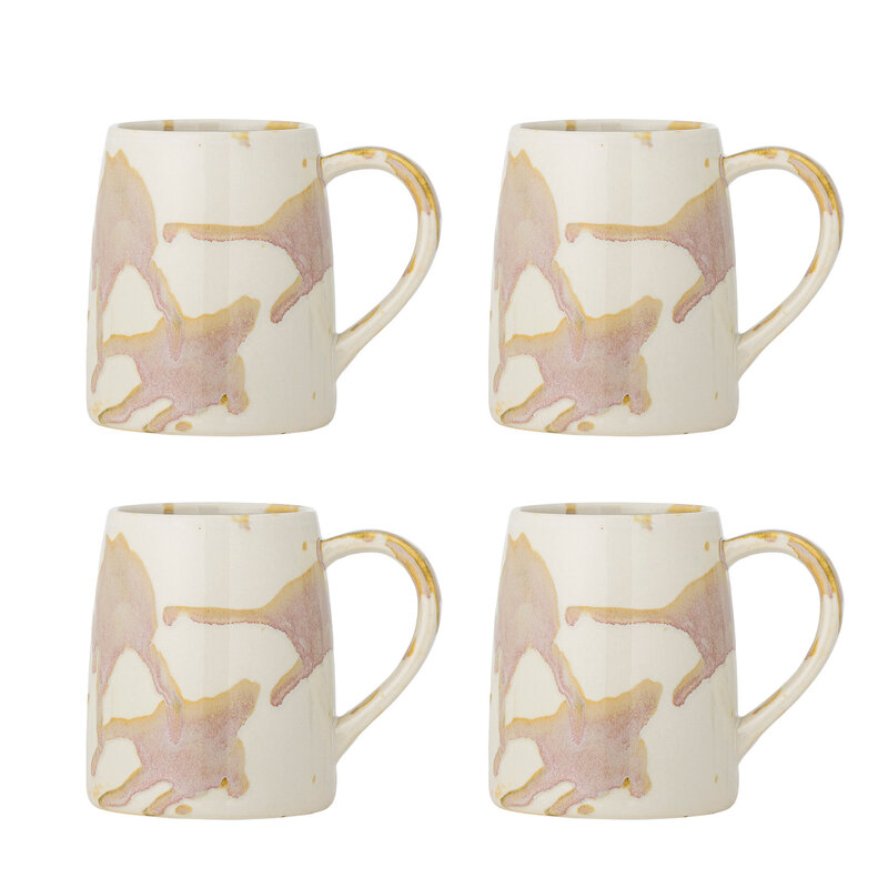 Bloomingville-collectie Winnie Mok multicolour aardewerk creme , roze, beige en lichtbruin