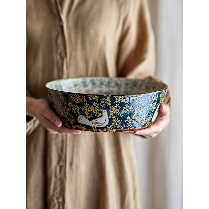 Bloomingville-collectie Hezha Bowl, Blue, Stoneware