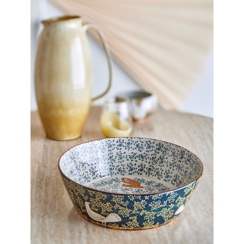 Bloomingville-collectie Hezha Bowl, Blue, Stoneware