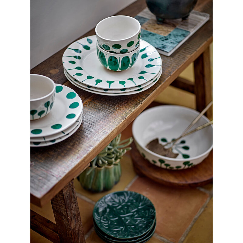 Bloomingville-collectie Linora Bord Groen aardewerk