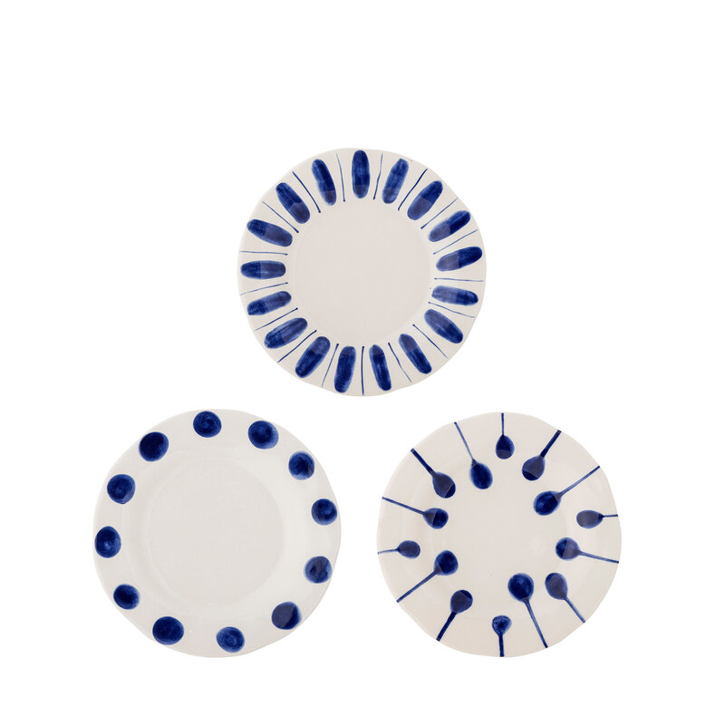 Bloomingville-collectie Linora Bord Blauw aardewerk