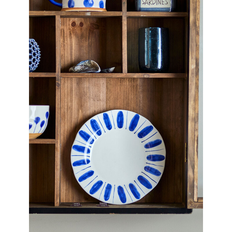 Bloomingville-collectie Linora Bord Blauw aardewerk