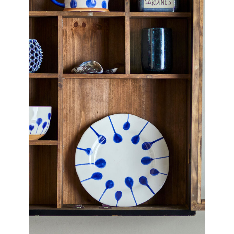 Bloomingville-collectie Linora Bord Blauw aardewerk