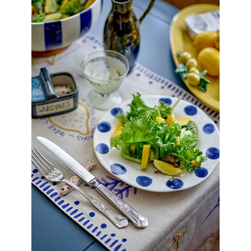 Bloomingville-collectie Linora Bord Blauw aardewerk