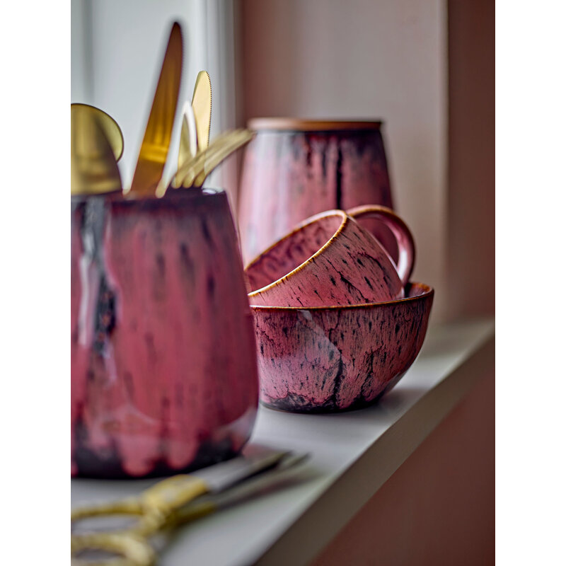 Bloomingville-collectie Rayen Kom Roos aardewerk