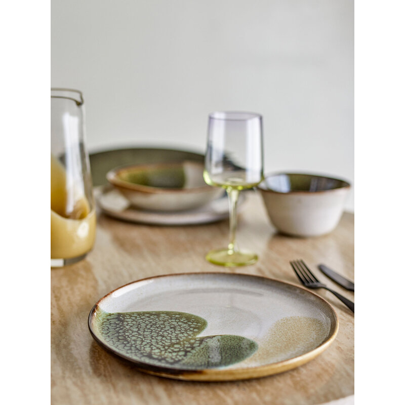 Bloomingville-collectie Jules serviesset Groen aardewerk