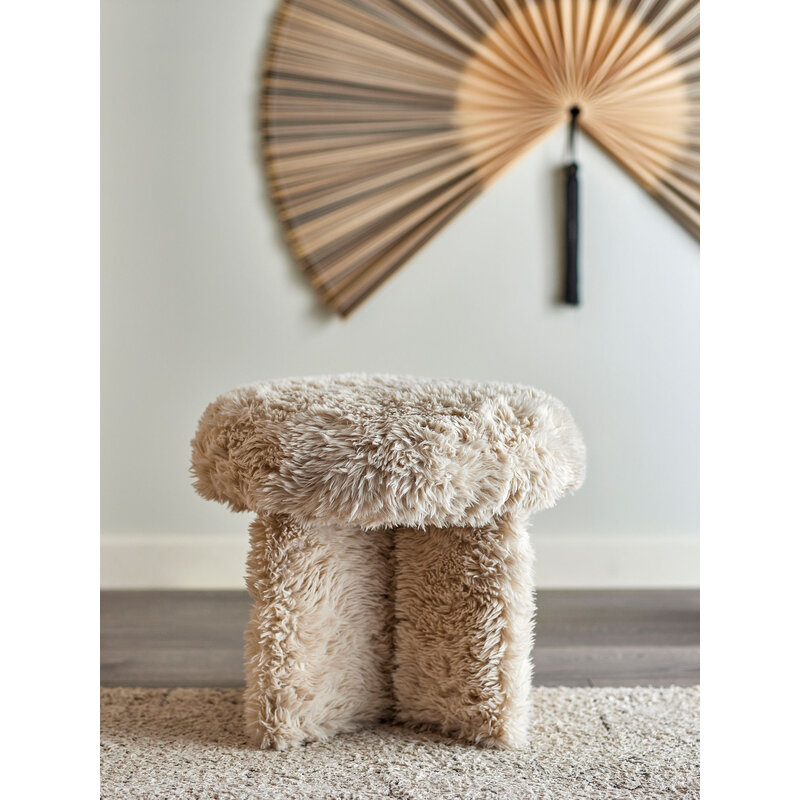 Bloomingville-collectie Frikka Pouf, Nature, Polyester