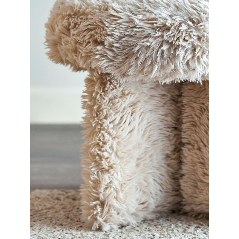 Bloomingville-collectie Frikka poef Naturel Polyester