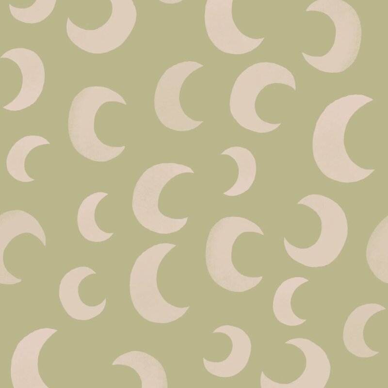 Meet Me at the Wall-collectie Behang Moon Pistache - Aniek Bartels
