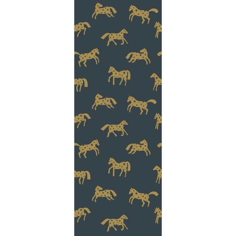 Meet Me at the Wall-collectie Behang Magic Horses - Night Blue - Joelle Wehkamp