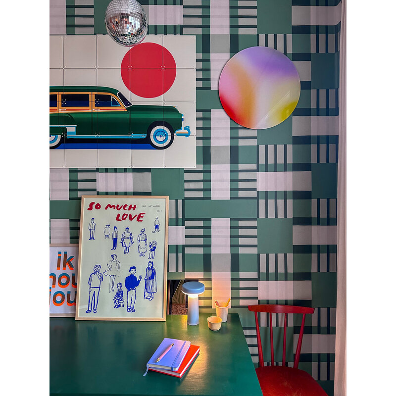 Meet Me at the Wall-collectie Behang Play at Slaep -  Blocks Grean - Sabine van Vessem