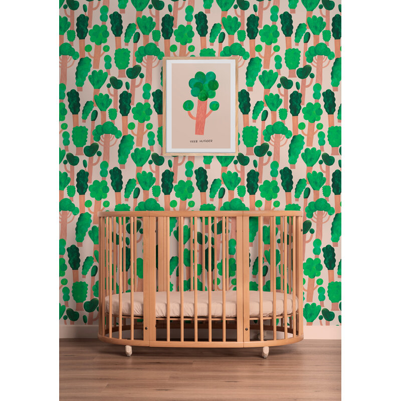Meet Me at the Wall-collectie Kinderbehang Trees - Pale pink - Aniek Bartels