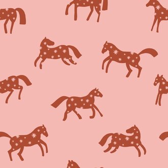 Meet Me at the Wall Behang Magic Horses - Pink - Joelle Wehkamp