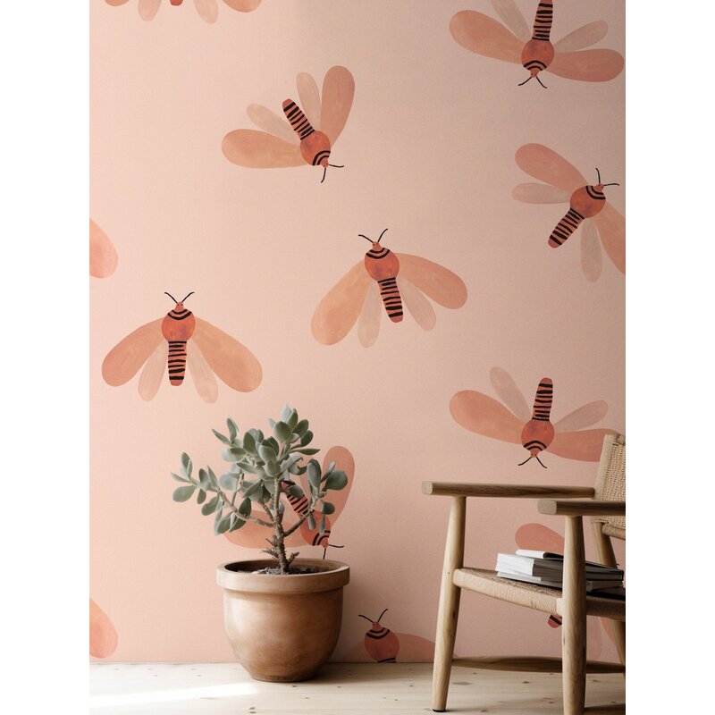 Meet Me at the Wall-collectie Behang Moth Natural - Aniek Bartels
