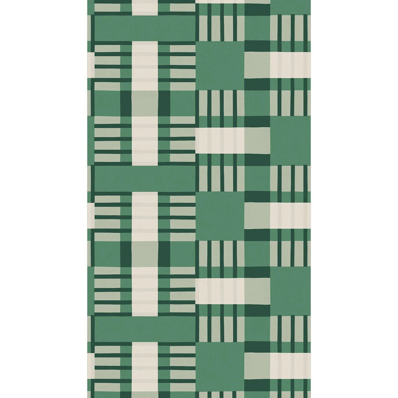 Meet Me at the Wall-collectie Behang Play at Slaep -  Blocks Grean - Sabine van Vessem