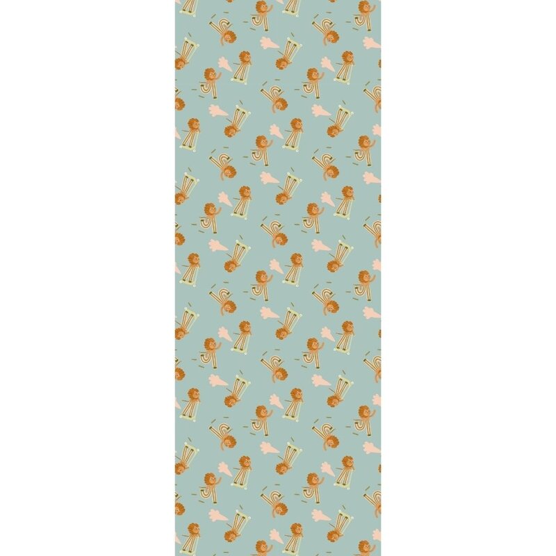 Meet Me at the Wall-collectie Kinderbehang Meet me at the Wall - Skating Lion - Cool - Aniek Bartels