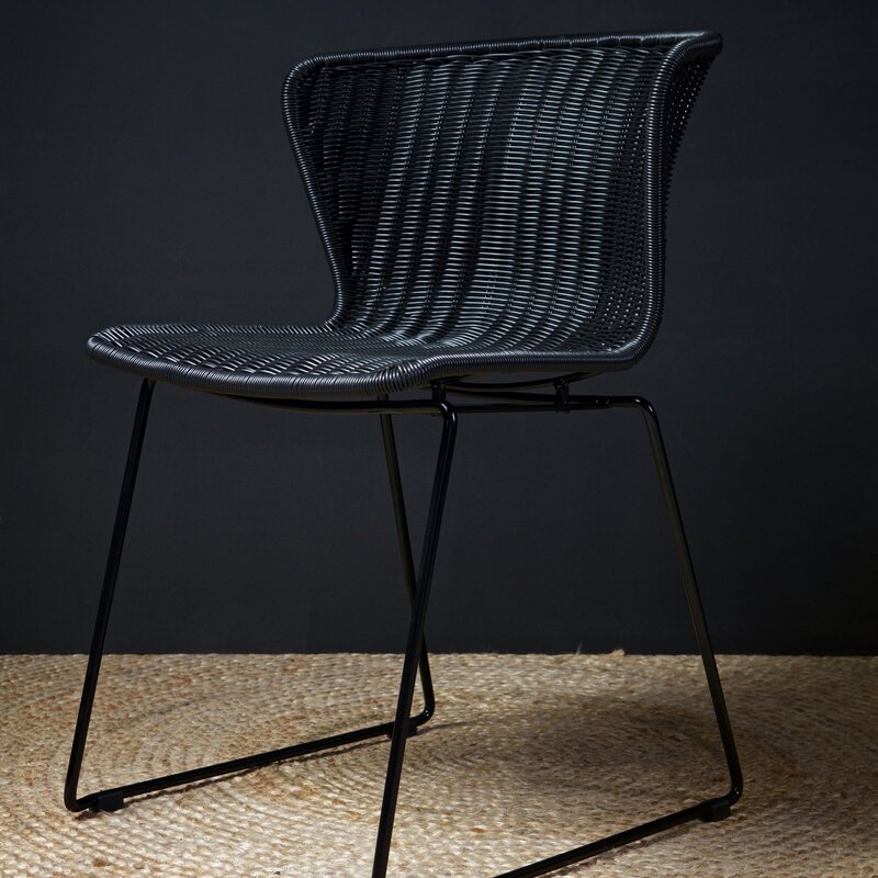 WOOOD-collectie Wings Tuinstoel Zwart - Set Van 2