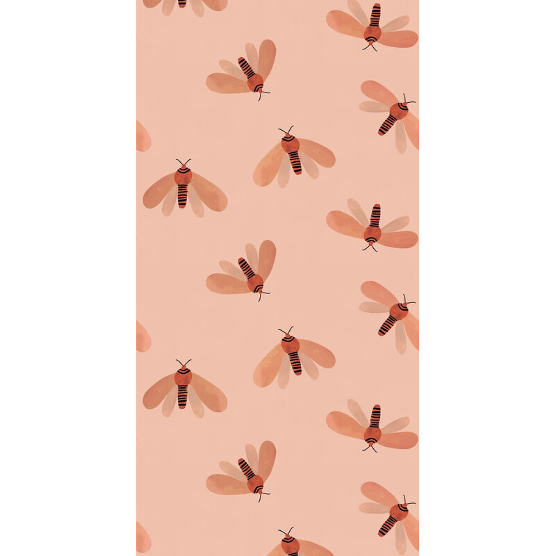 Meet Me at the Wall-collectie Behang Meet Me at the Wall - Moth Natural - Aniek Bartels