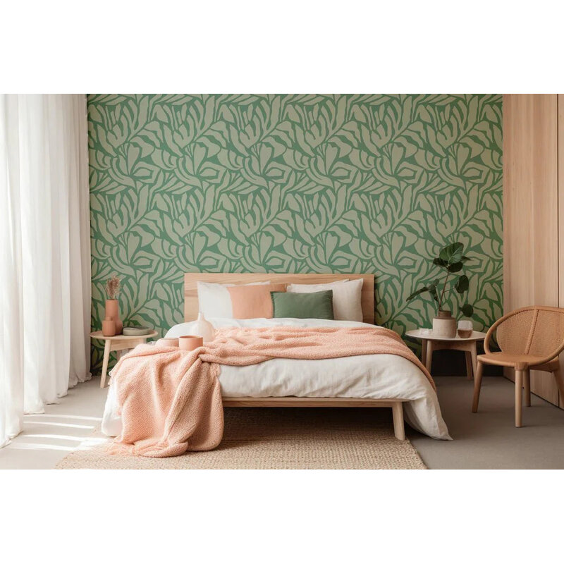 Meet Me at the Wall-collectie Behang  Flow Grean 1 - Sabine van Vessem