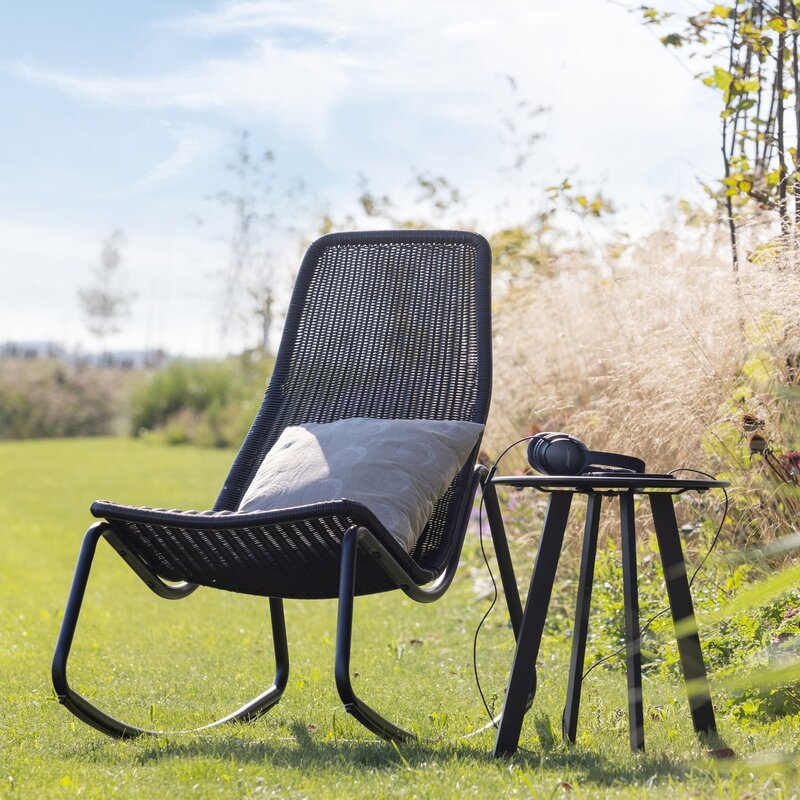 WOOOD-collectie Tom Tuin Schommelstoel Zwart