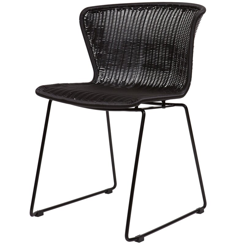 WOOOD-collectie Wings Tuinstoel Zwart - Set Van 2