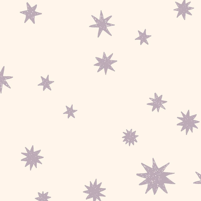 Meet Me at the Wall-collectie Kinderbehang Starry Night - Creme & Lilac - Joelle Wehkamp