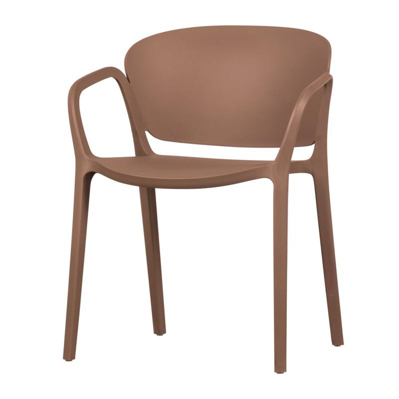 WOOOD-collectie Bent Plastic Garden Chair Salmon Pink (Set of 2)