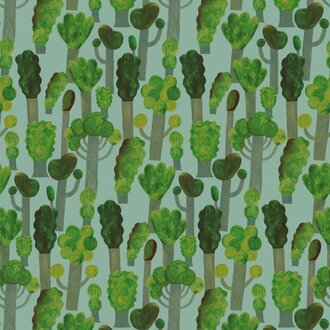 Meet Me at the Wall Kinderbehang Trees - Sky Blue - Aniek Bartels