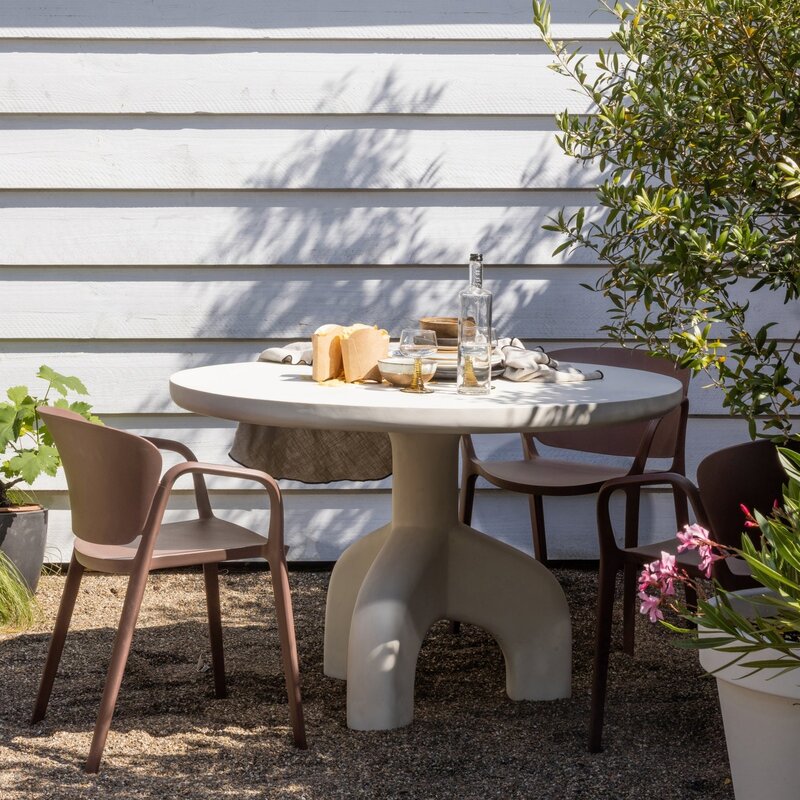 WOOOD-collectie Bent Plastic Garden Chair Salmon Pink (Set of 2)