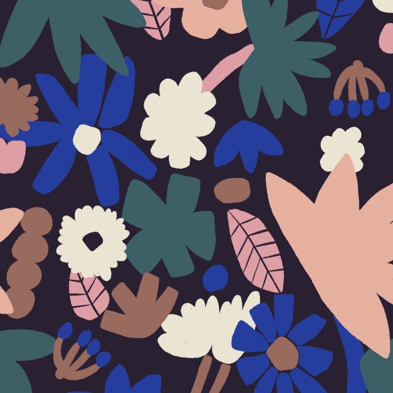 Meet Me at the Wall-collectie Behang Meet Me at the Wall -  Flowerplay Dark - Natural Noord