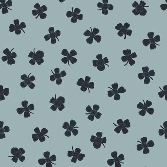 Meet Me at the Wall Behang Lucky Clover - Blue - Joelle Wehkamp