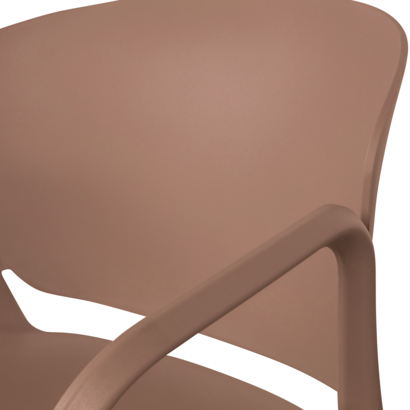 WOOOD-collectie Bent Plastic Garden Chair Salmon Pink (Set of 2)